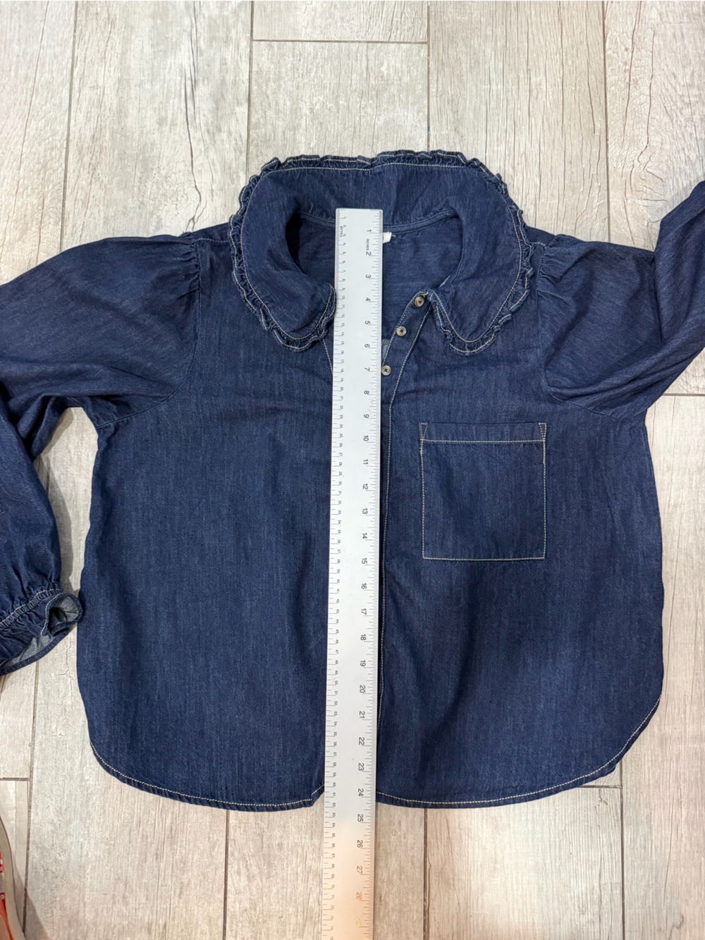 Anthropologie Pilcro Keira Denim Peter Pan Collar Blouse Size XL EUC - Picture 8 of 8